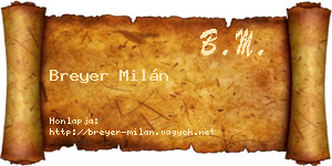 Breyer Milán névjegykártya