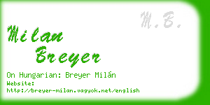 milan breyer business card